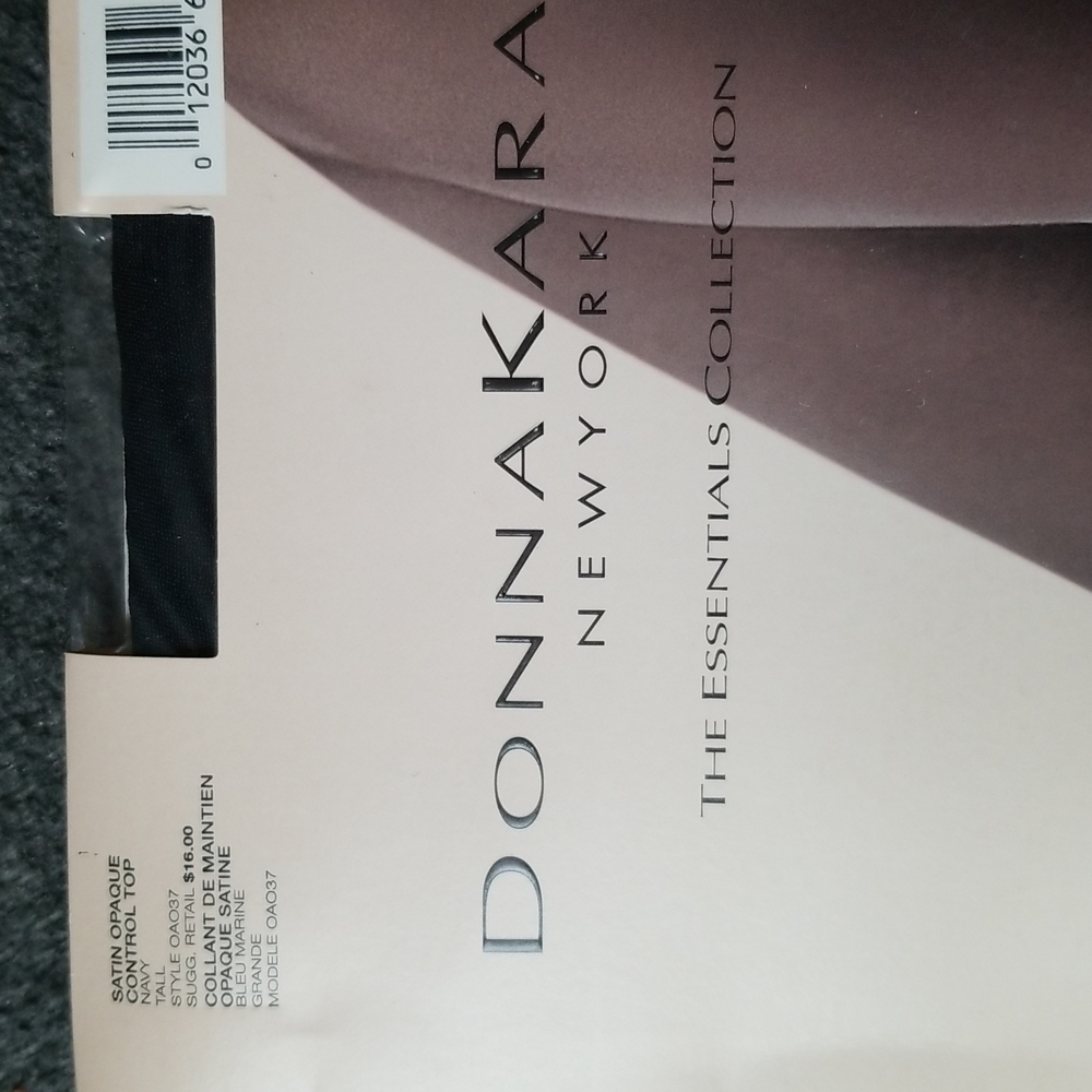 Donna Karan SATIN OPAQUE Hosiery: Navy, Control Top, Tall